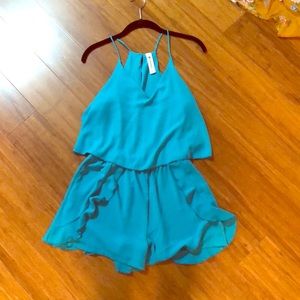 Teal romper like new impeccable pig brand M